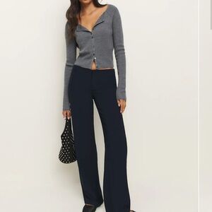 Reformation Vida Low Rise Pants in Midnight